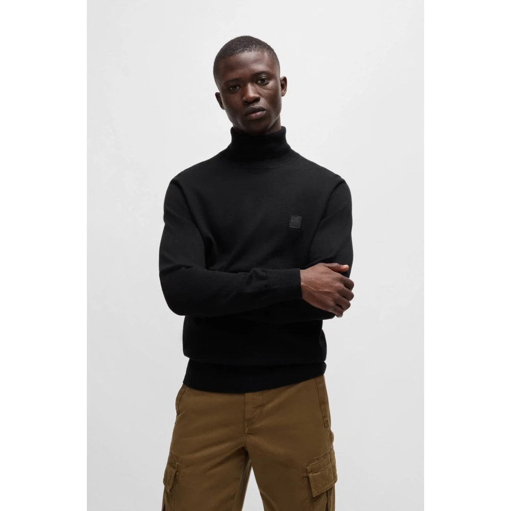 Hugo Boss Zachte en ademende coltrui Black Heren