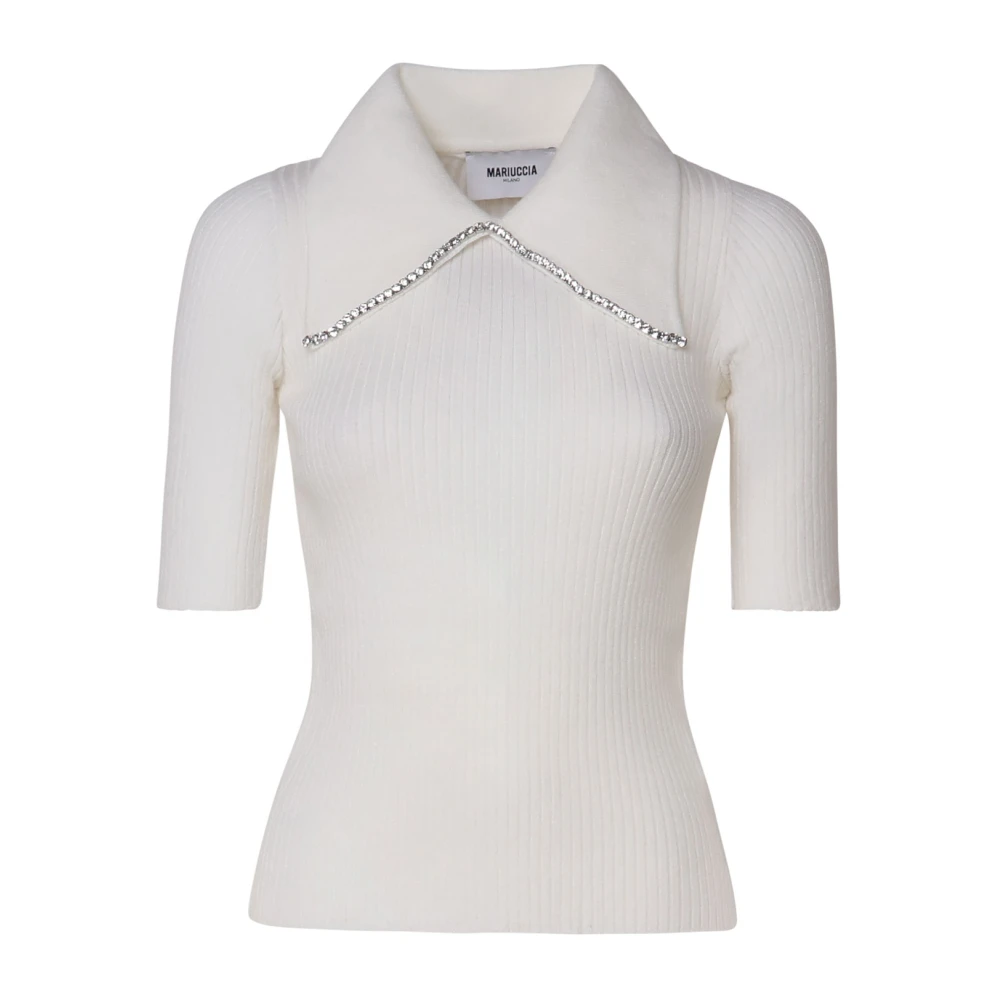 Mariuccia Milano Witte Korte Oversized Trui White Dames