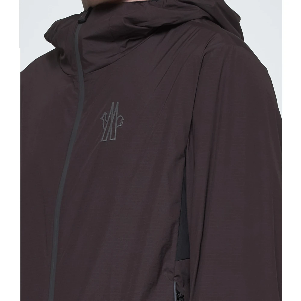 Moncler Bordeaux Technische Nylonjas met Capuchon Brown Heren