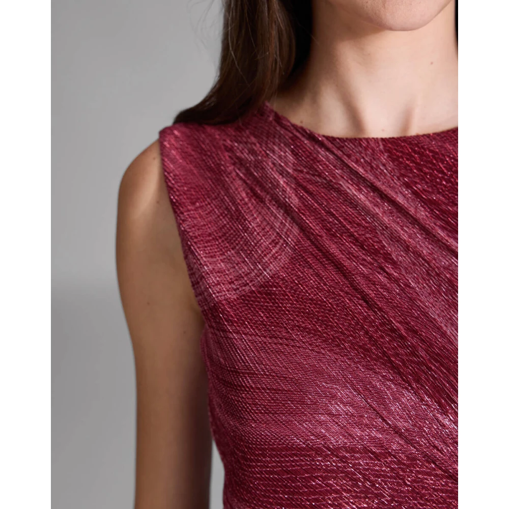 Swing Geplooid jurkje met metallic draden Red Dames