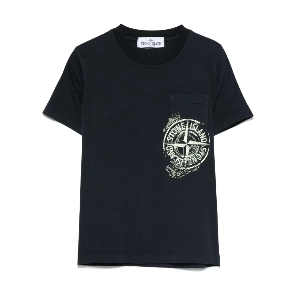 Stone Island Blå Crew Neck Ficka T-shirt Blue, Pojke