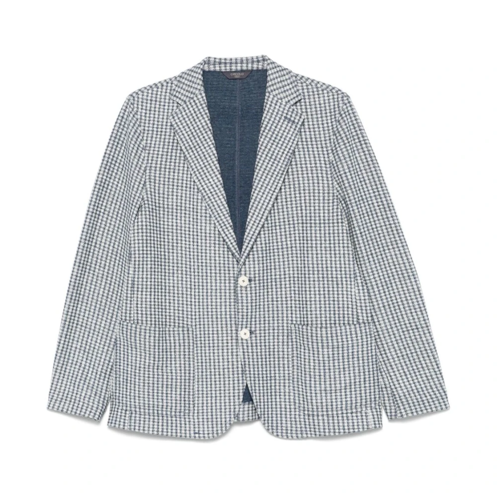 Circolo 1901 Men's Blue Button-Up Jacket With Pockets - Blazers - L - Jackets