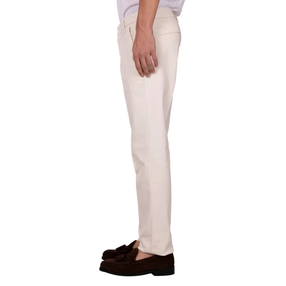Entre amis Stretch Lyocell Lange Broek White Heren