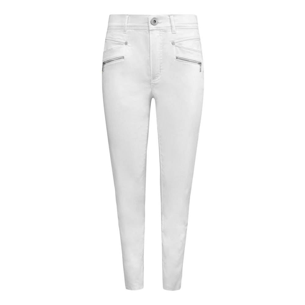 2-Biz White Skinny Trousers, Female, 2XL, Rany Trousers With Zipper Pockets