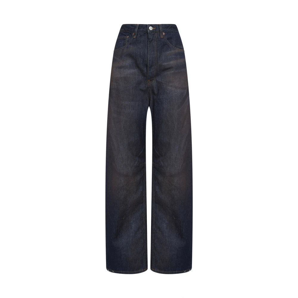 Mm6 Maison Margiela Women's Blue Wide-Leg Jeans - Wide Jeans - W25 - Jeans