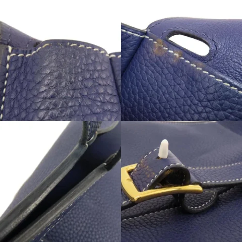 Hermès Vintage Pre-owned Leather hermes-bags Blue Dames