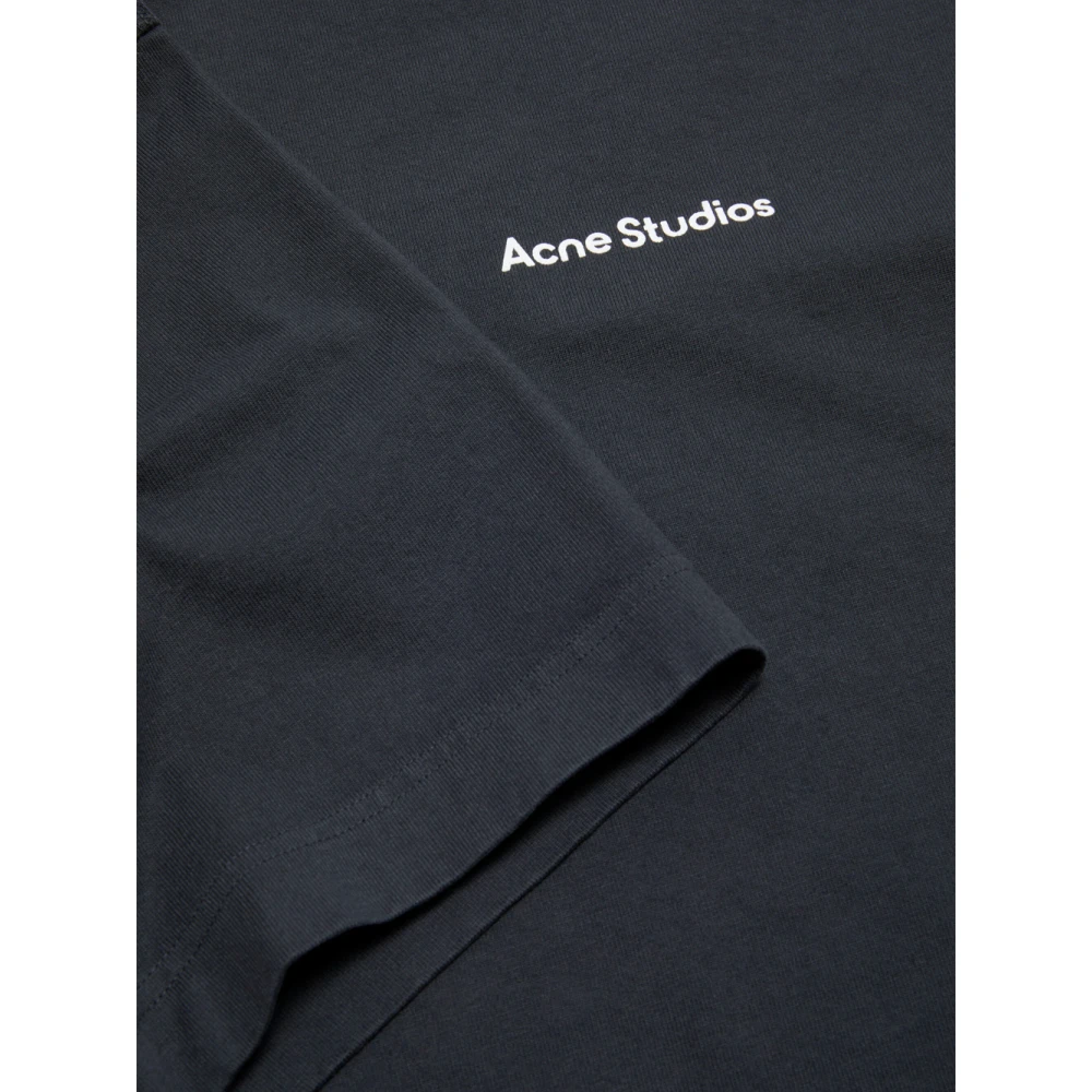 Acne Studios Zwart Stempel Logo T-shirt Black Heren