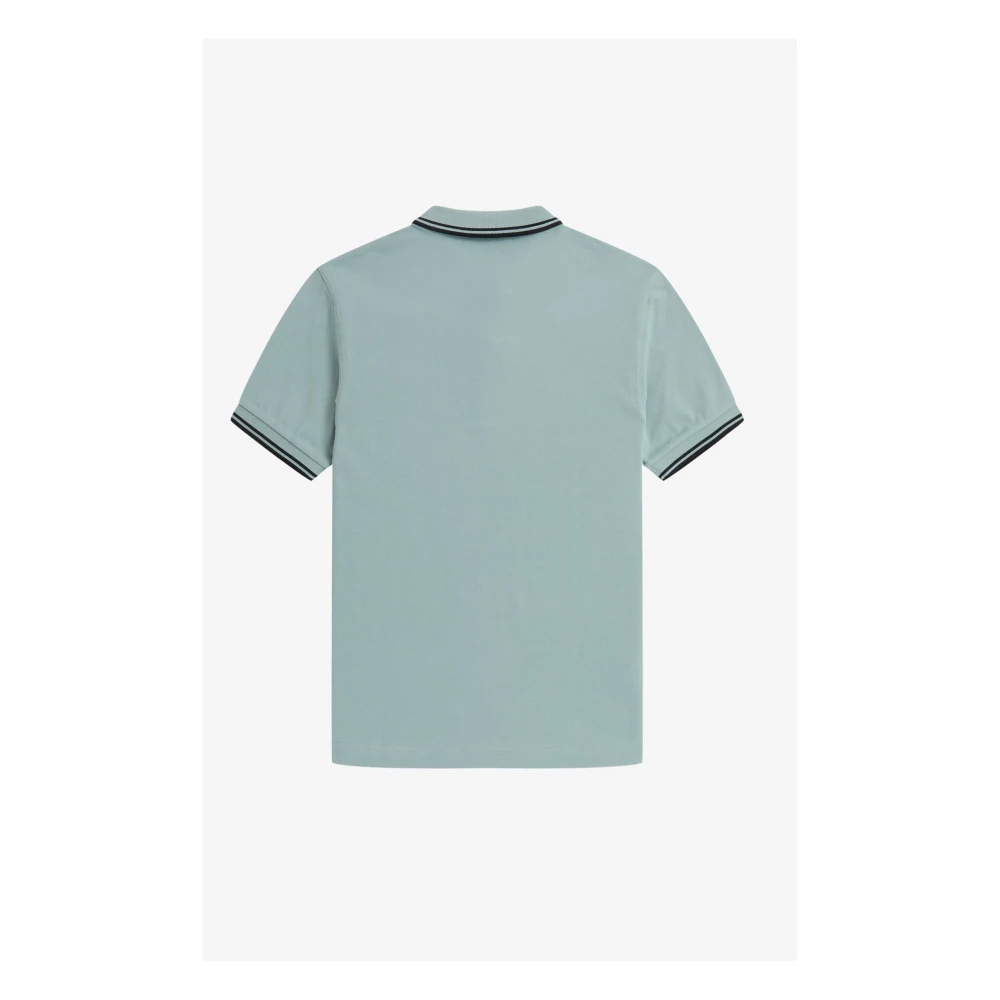 Fred Perry Slim Fit Twin Tipped Polo in Zilverblauw Zwart Blue Heren