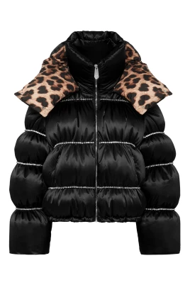 Down Puffer Jacket Flame med Kristaller