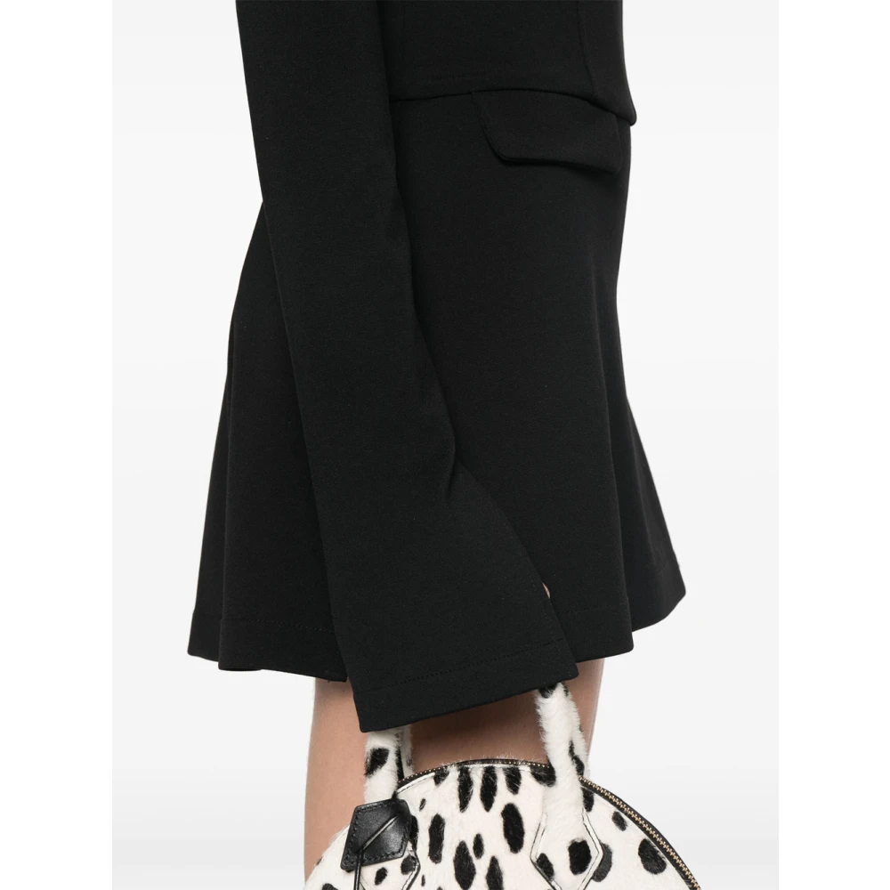 PATRIZIA PEPE Elegante Zwarte Minijurk met V-hals Black Dames