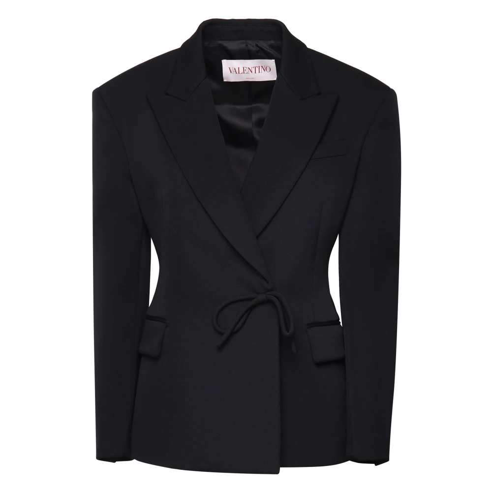 Valentino Garavani Zwarte Jas Giacca 0 Black Dames