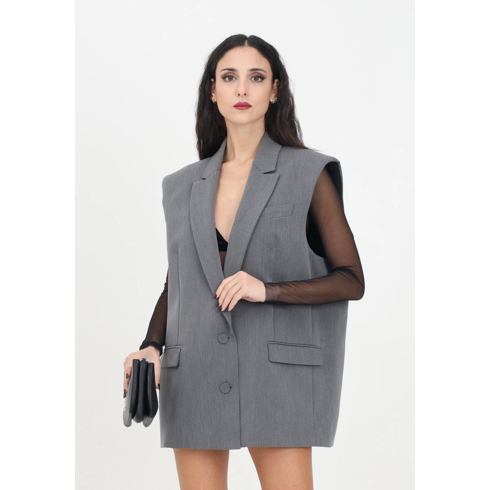 PATRIZIA PEPE Grijze Jassen Androgyn Stijl Gray Dames