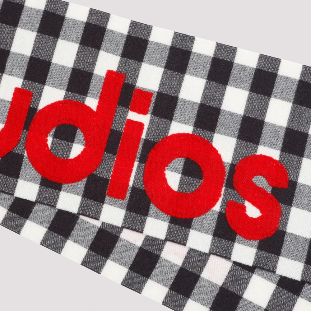 Acne Studios Grijs Geruit Logo Wol Sjaal Multicolor Unisex