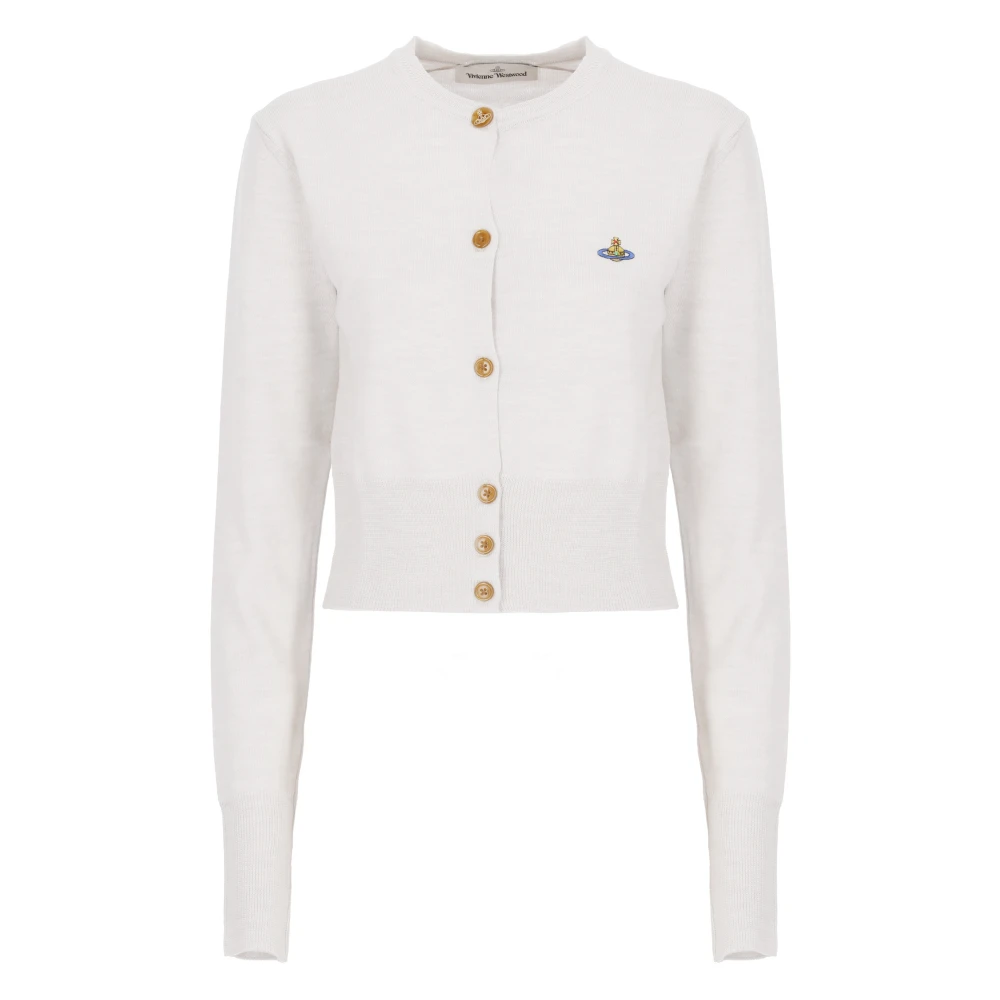Vivienne Westwood Women's Gray Cardigans, M, Virgin Wool Cardigan