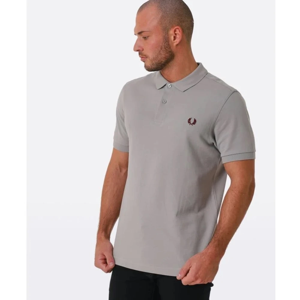 Fred Perry Slim Fit Plain Polo in Limestone Gray Heren
