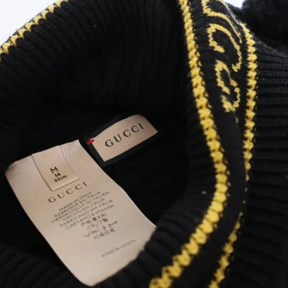 Gucci Vintage Pre-owned Wool hats Black Dames