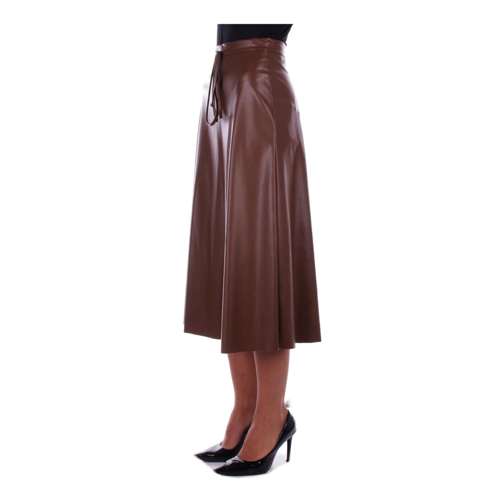 H2O Bruine Rok met Rits en Band Detail Brown Dames