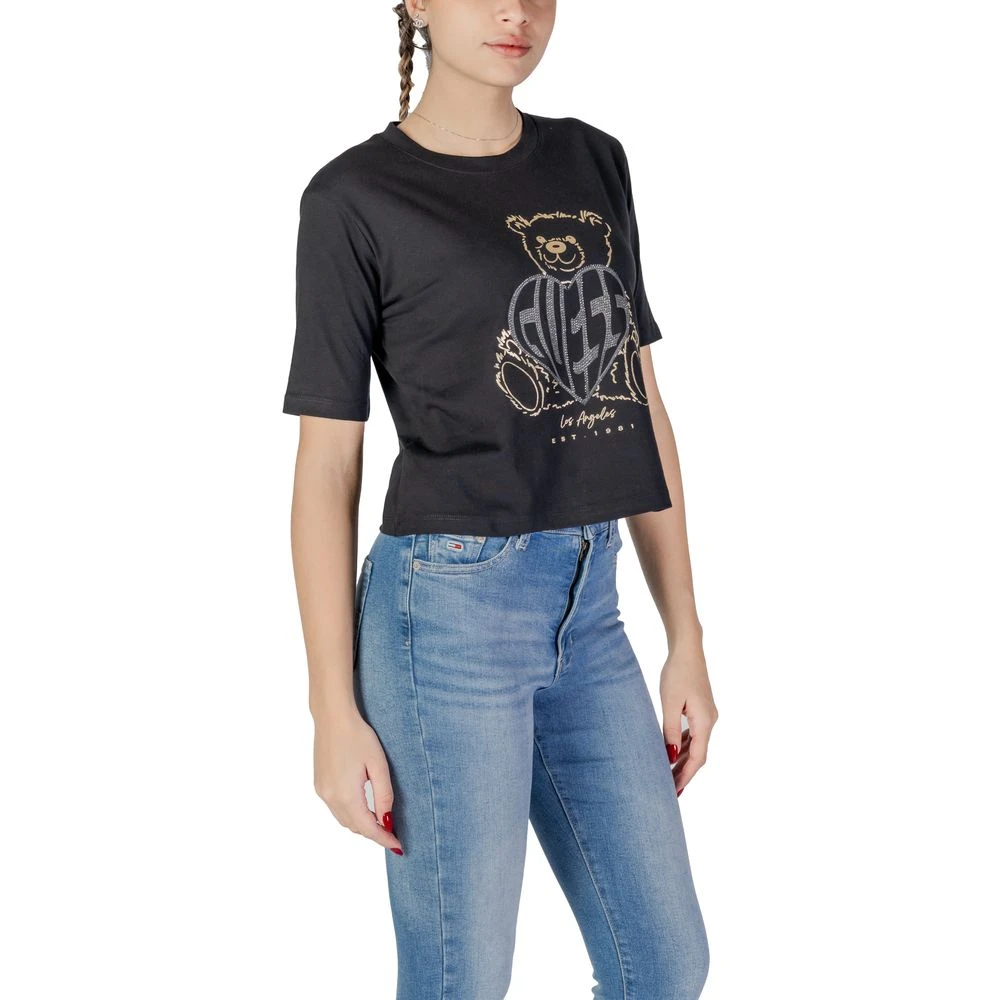 Guess Zwarte Katoenen Dames T-shirt Black Dames