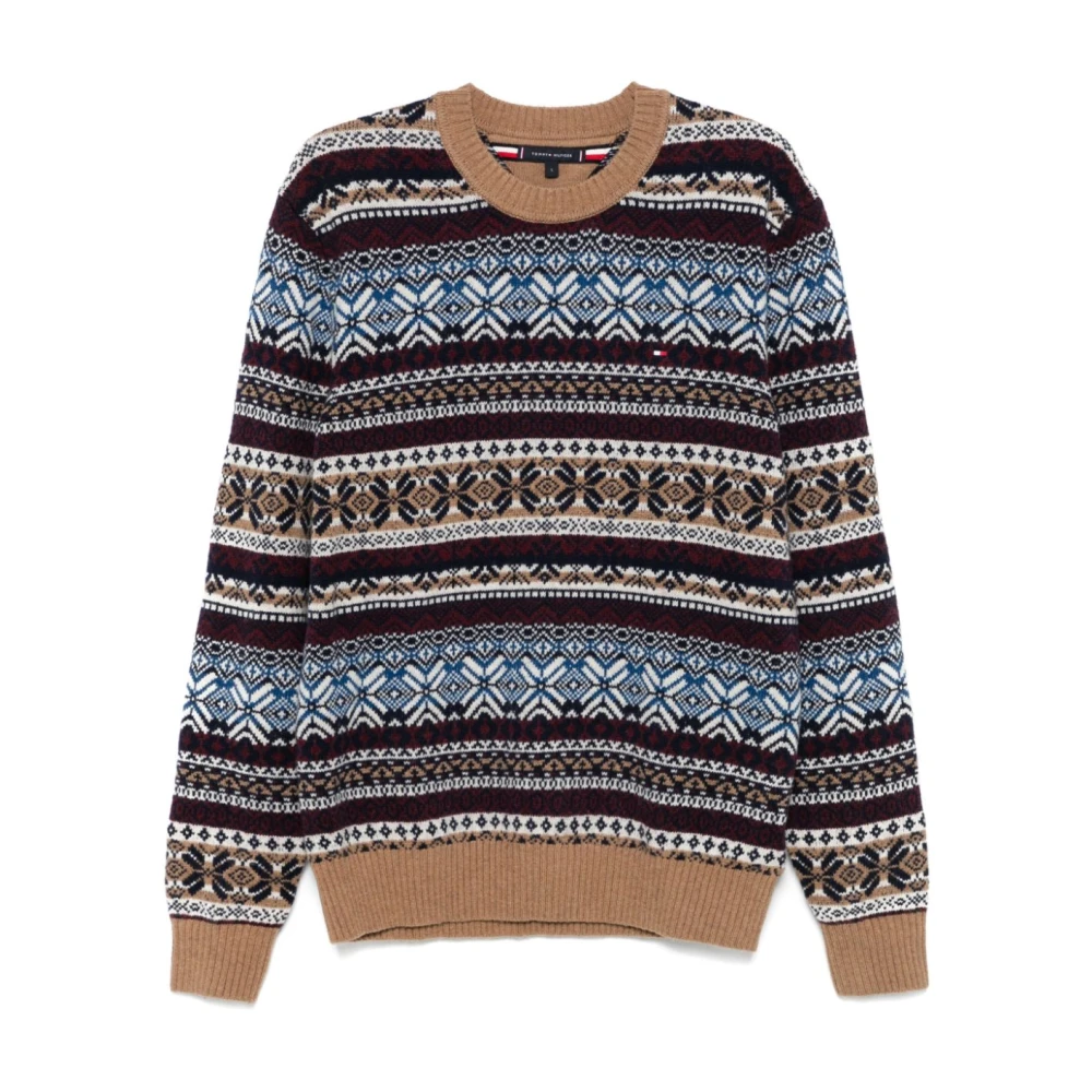 Tommy Hilfiger Fair Isle Stickad Tröja Blå Multifärgad Multicolor, Herr