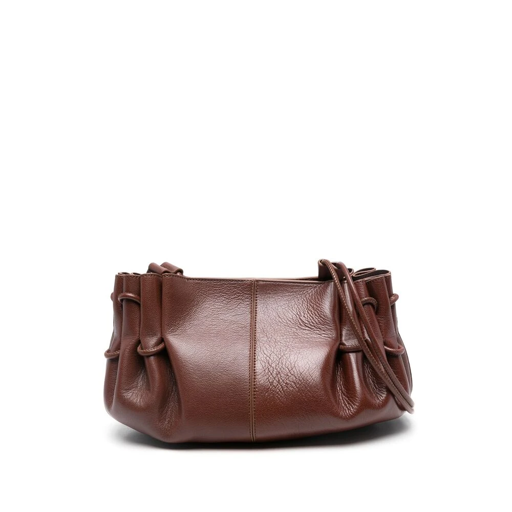 Hereu Bruine Schoudertas met Gerimpeld Detail Brown Dames