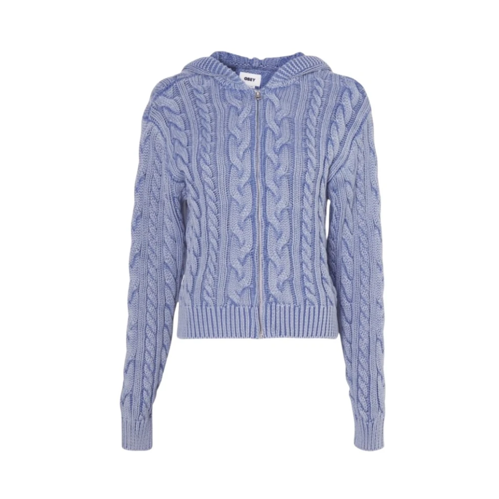 Obey Fade Zip Hood Sweater Blauw Purple Dames