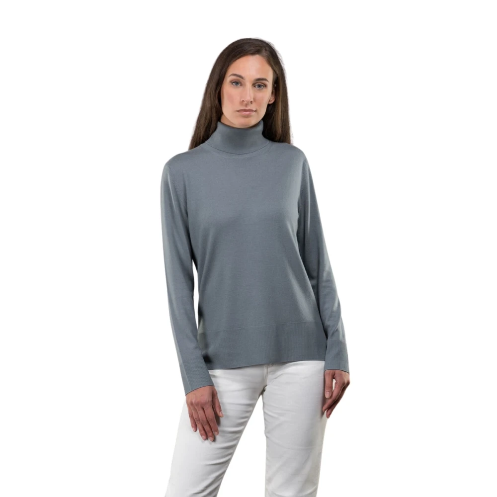 Moorer Women's Gray Turtlenecks, M, Turtleneck