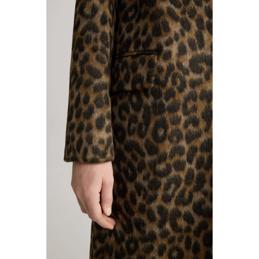 Joop! Luipaardprint Klassieke Stijl Jas Brown Dames