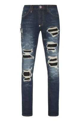 Tie-dye Stretch Denim 5-Pocket Pants