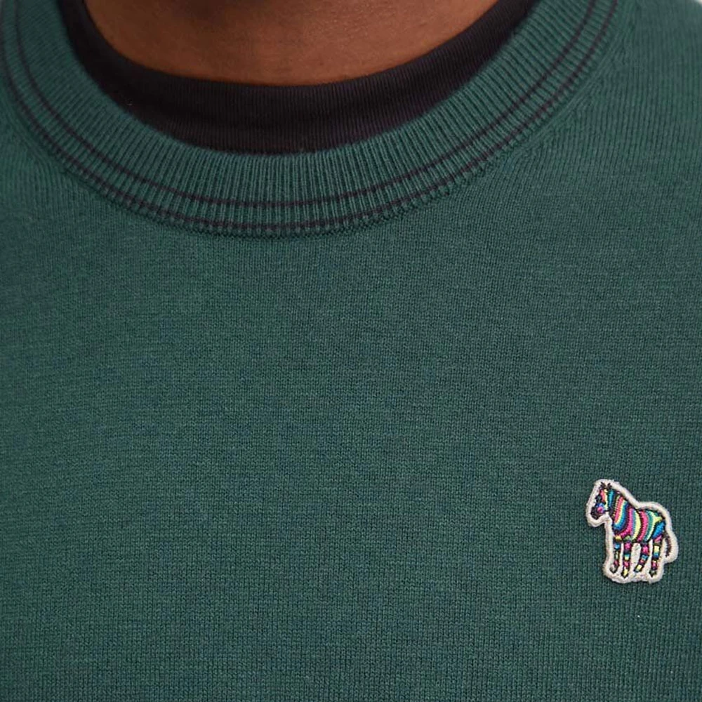 PS By Paul Smith Zebra Badge Gebreide Trui Green Heren