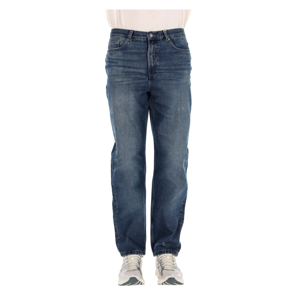 A.p.c. Men's Blue Straight Fit Jeans, W30, Denim Jeans With Micro Rips