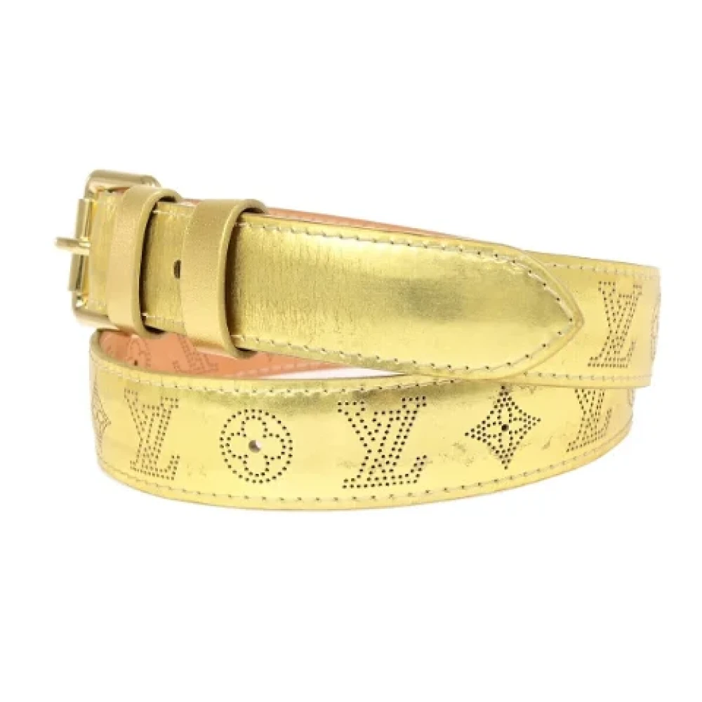 Louis Vuitton Vintage Pre-owned Leather belts Yellow Dames