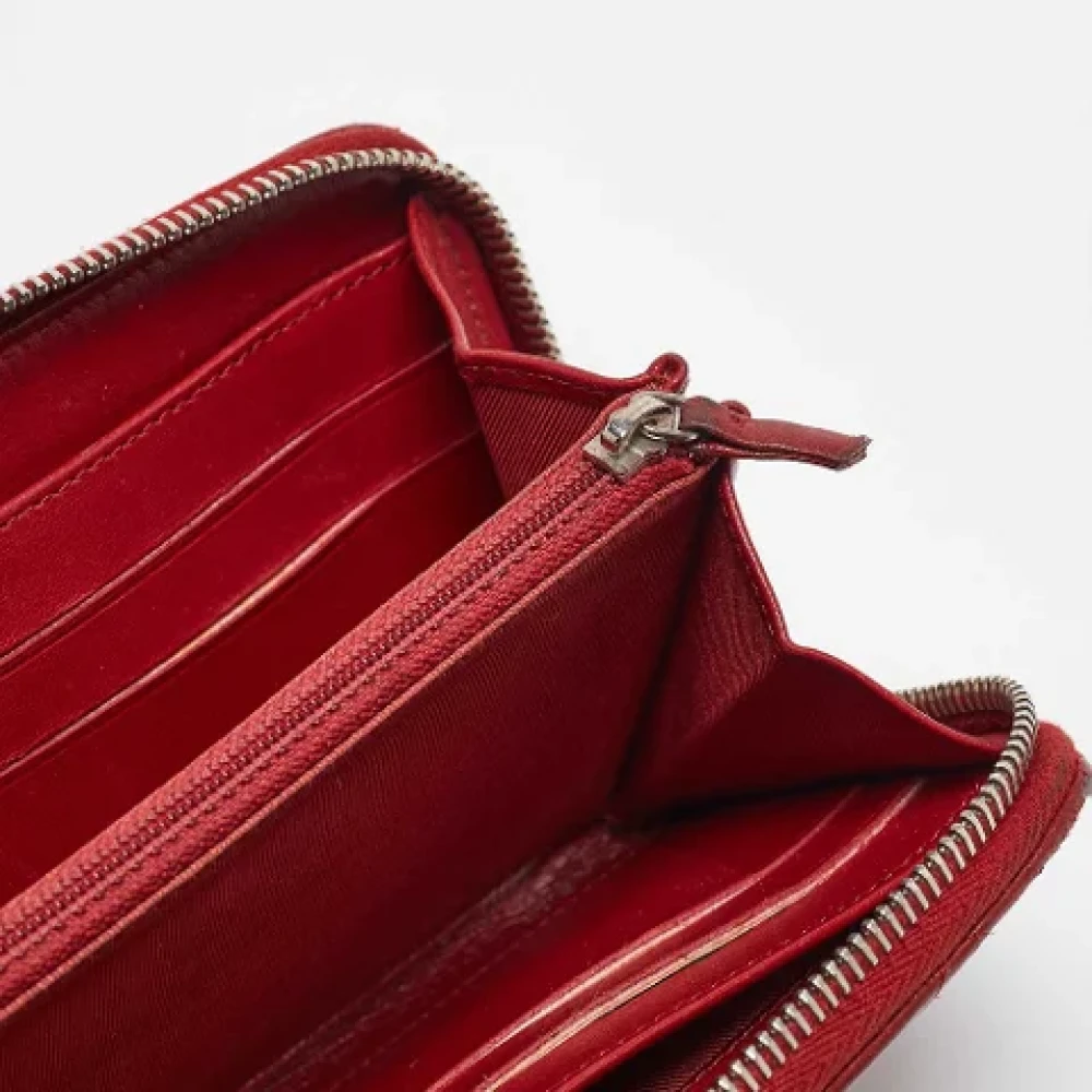 Chanel Vintage Pre-owned Leather wallets Red Dames