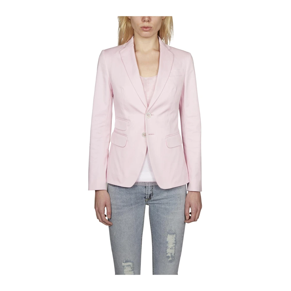 Dsquared2 Vrouw Roze Getailleerde Single-Breasted Blazer