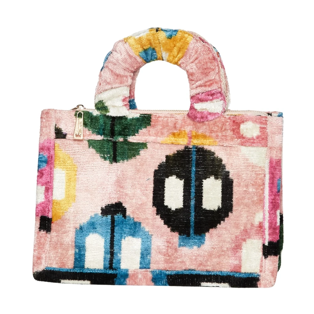 La Milanesa Multicolor Zijden en Katoenen Handtas Pink Dames