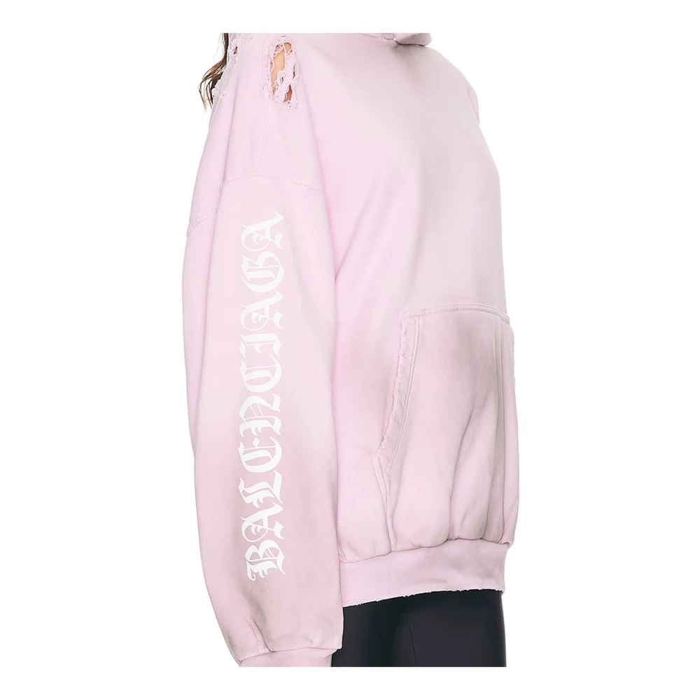 Balenciaga Stencil Hoodie Dames Pink Dames