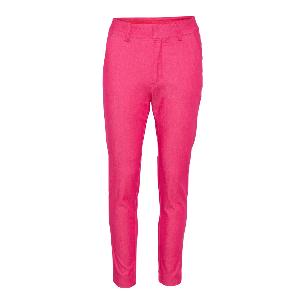 Kaffe Women's Pink Virtual Chino Trousers - Slim-Fit Trousers - Xl - Trousers
