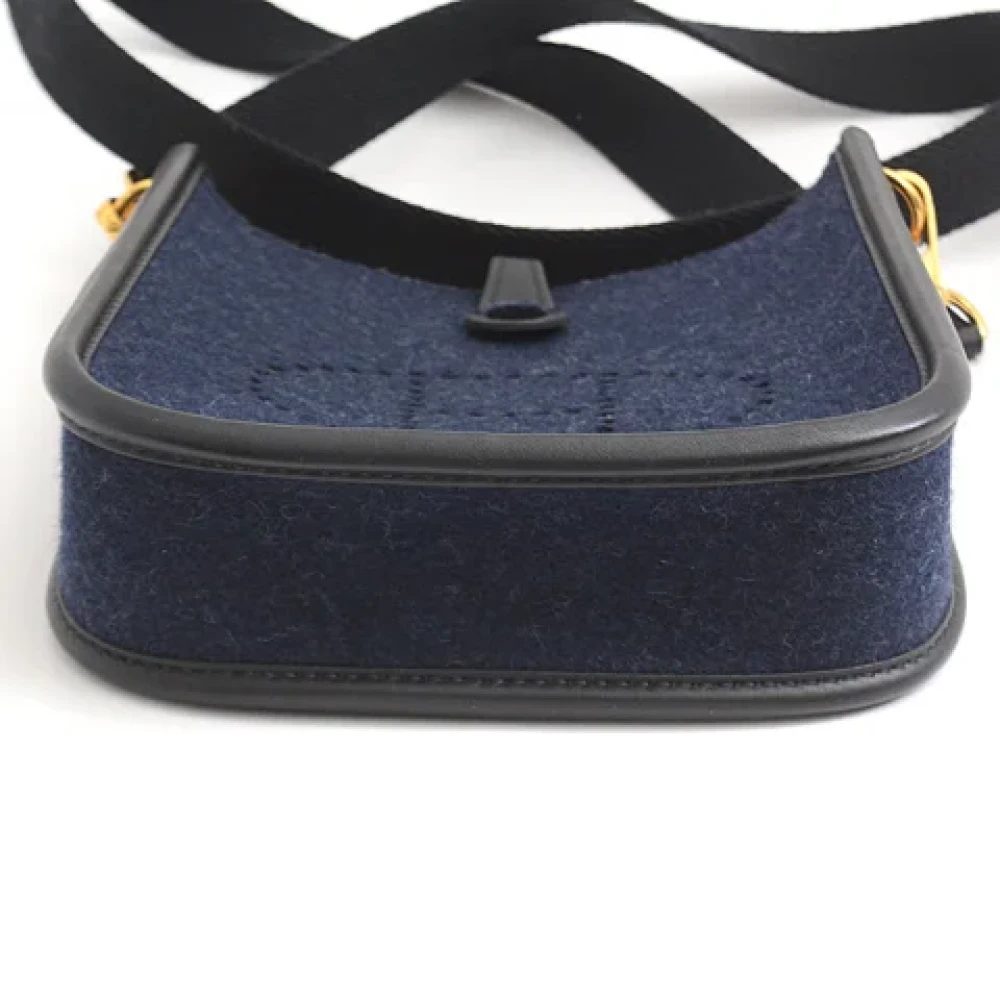 Hermès Vintage Pre-owned Canvas shoulder-bags Blue Dames
