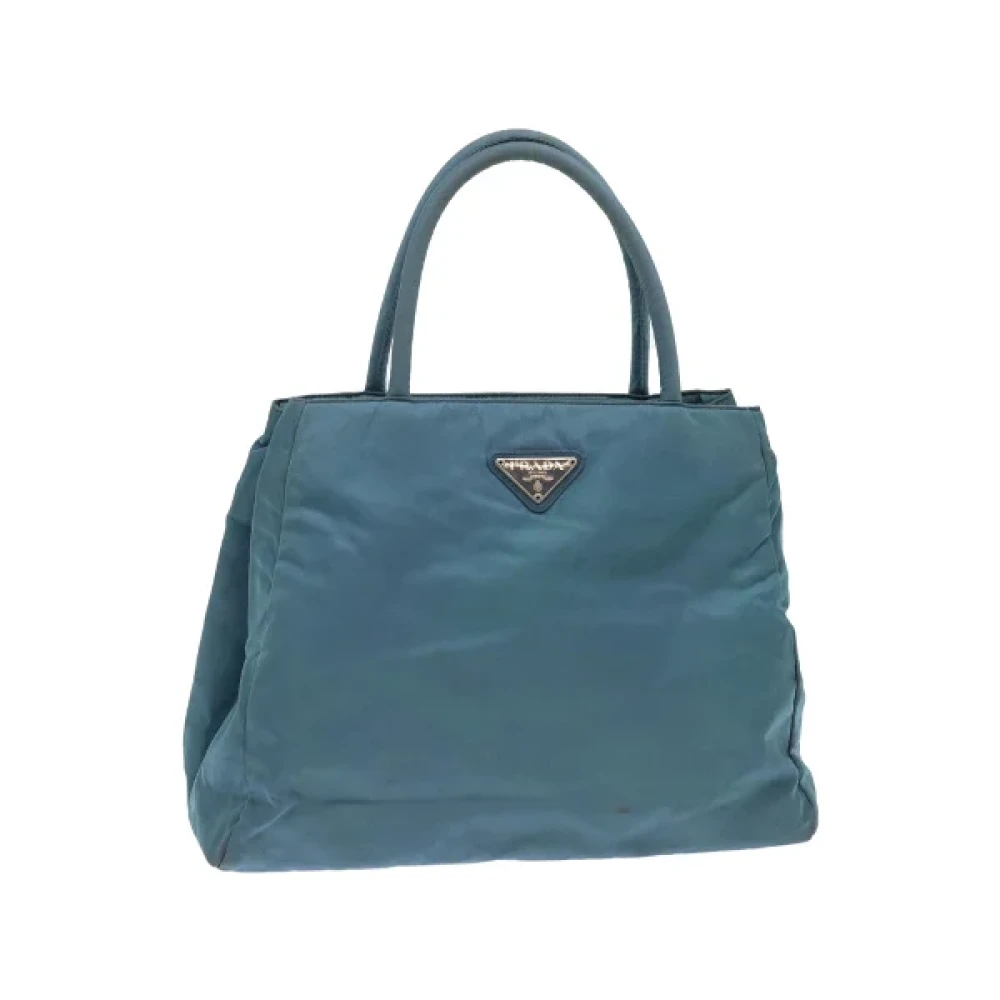 Prada Vintage Pre-owned Nylon handbags Blue Dames