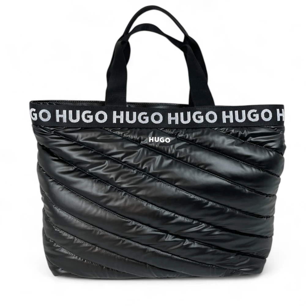 Hugo Boss Becky Puffy Gewatteerde Shopper Tas Zwart Black Dames