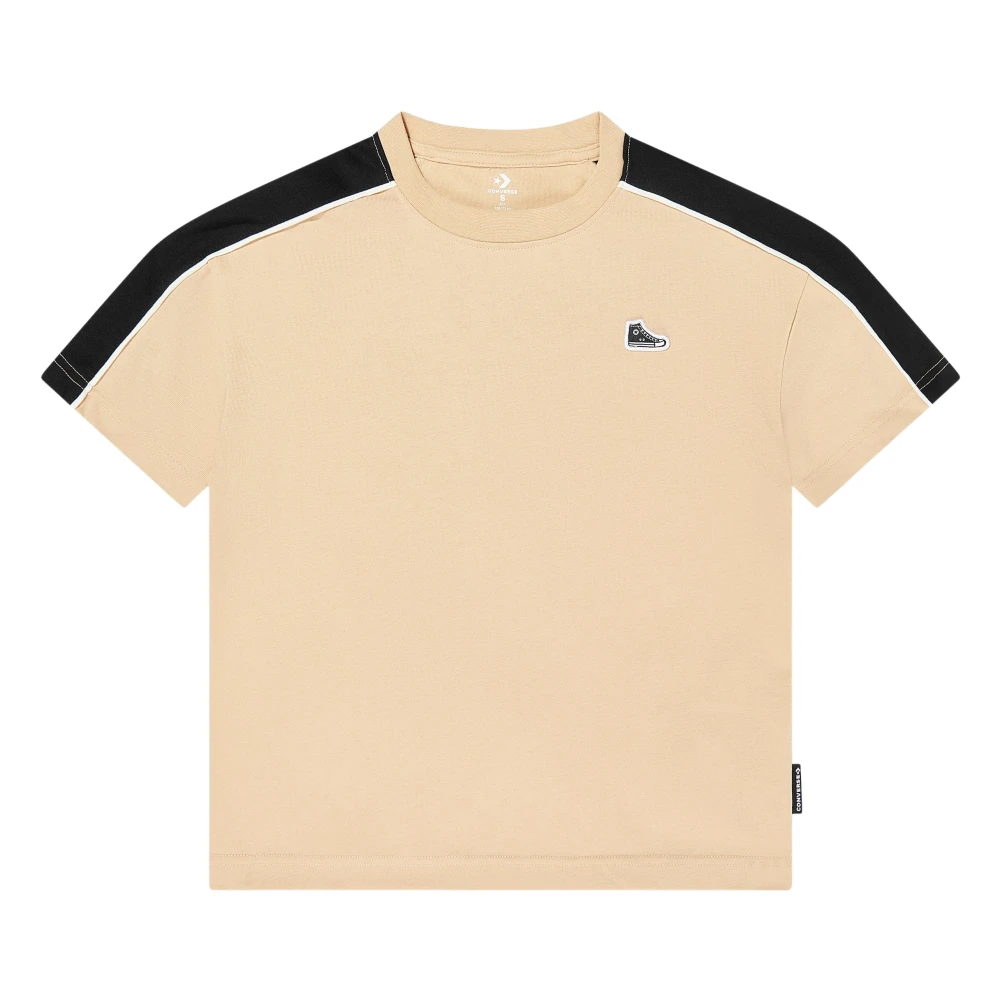 Converse Boys Beige Kids Short Sleeve T-Shirts, 13 Y, Bleacher Sneaker T-Shirt