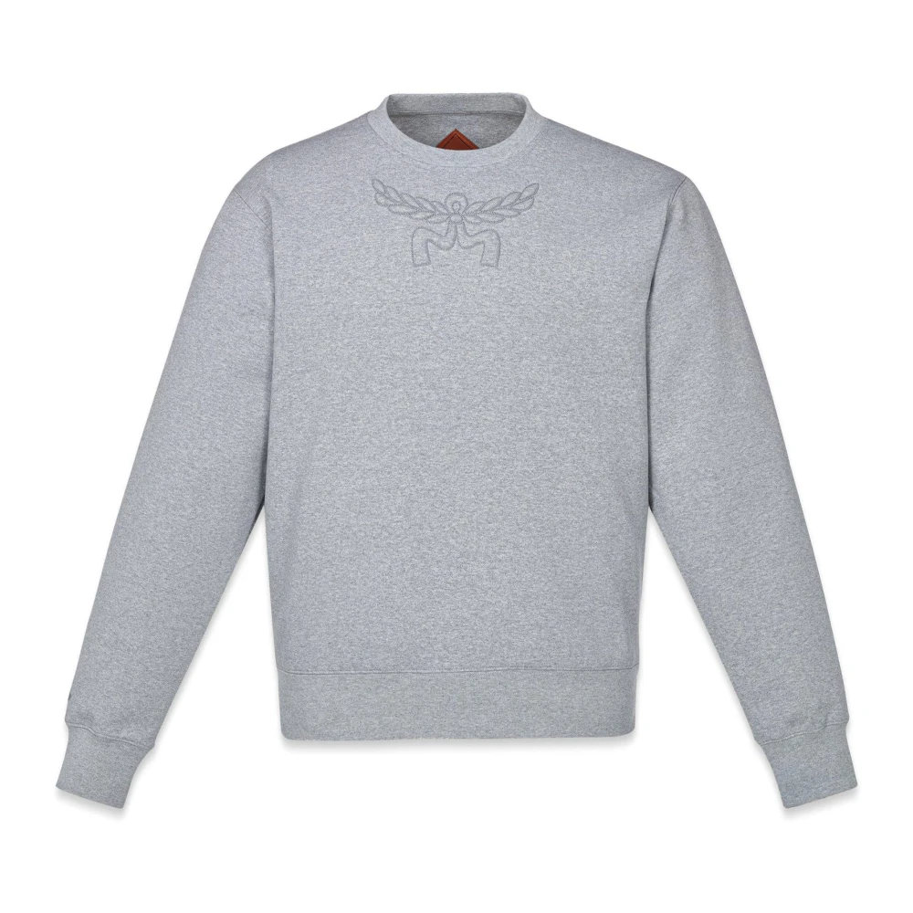 MCM Laurel-Logo-Ponte-Sweatshirt Gray Heren