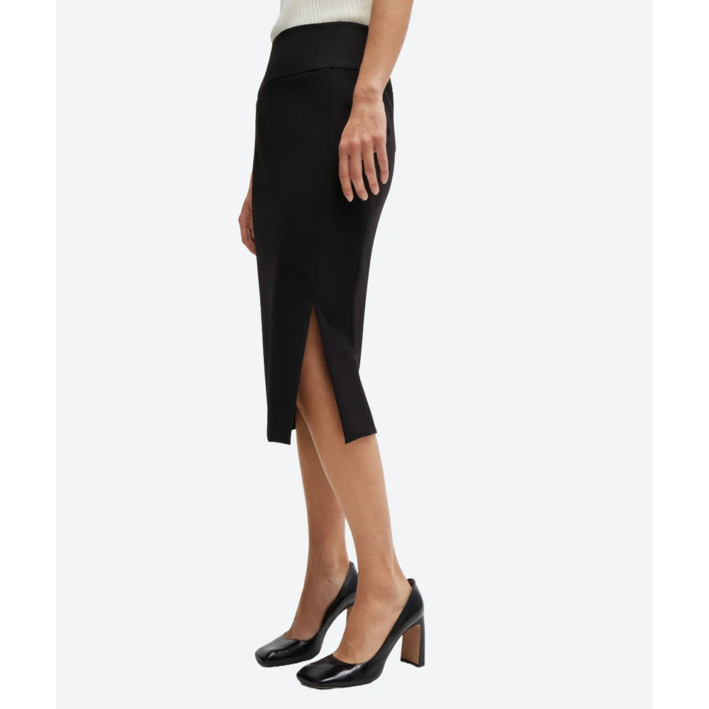 Hugo Boss Extra Slim Fit Kokerrok met Plooien Black Dames