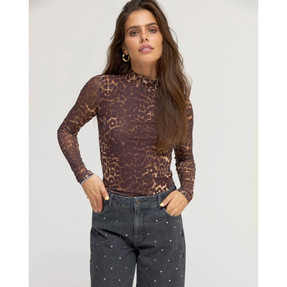 Harper & Yve Lange mouw top Jane-Ls Brown Dames