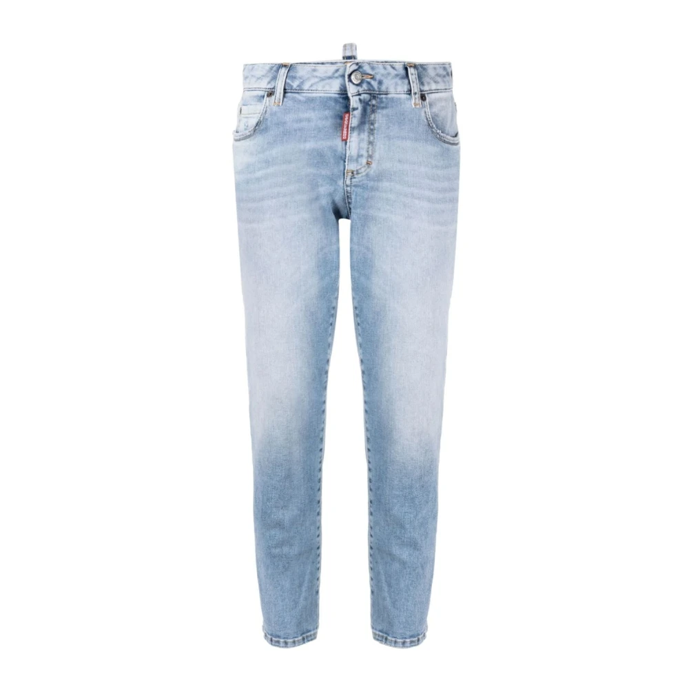 Dsquared2 Women's Blue Cropped Jeans, Xs, Mid-Rise Cropped Jeans