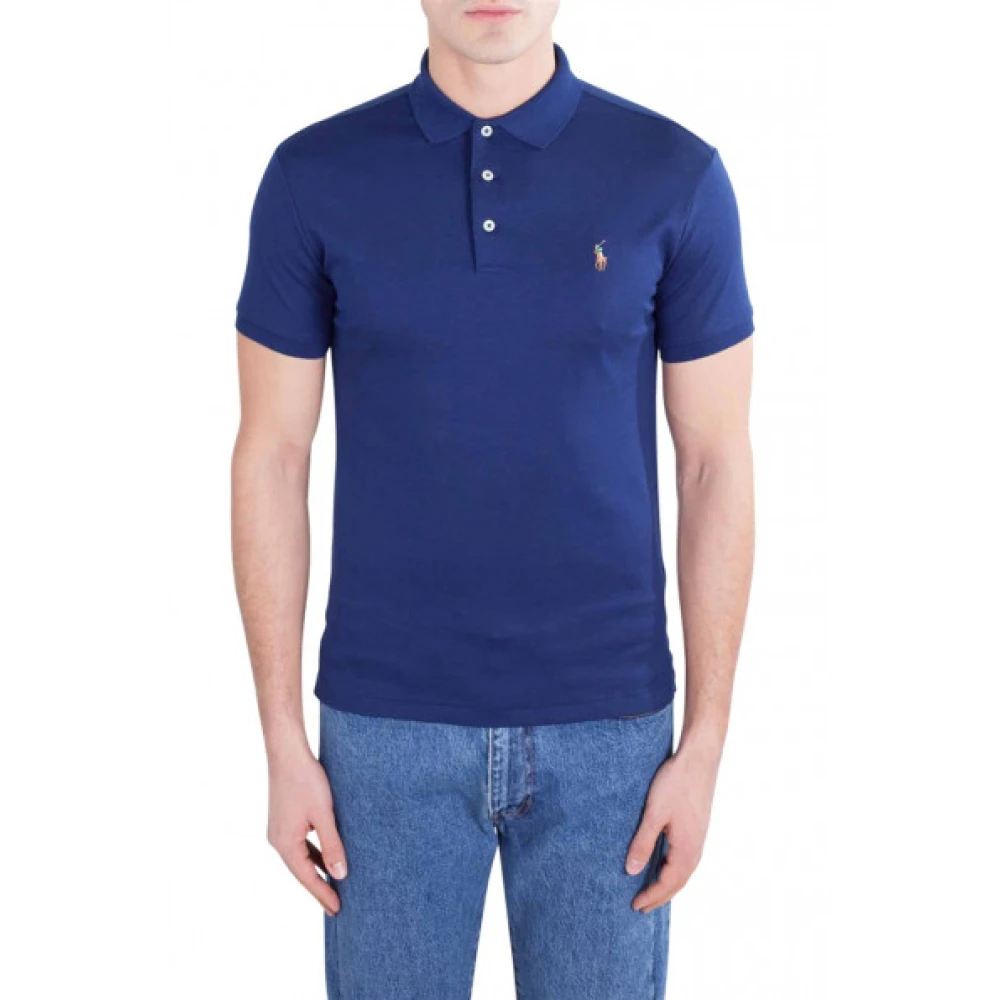 Polo Ralph Lauren Korte Mouw Pima Katoen Polo Blue Heren