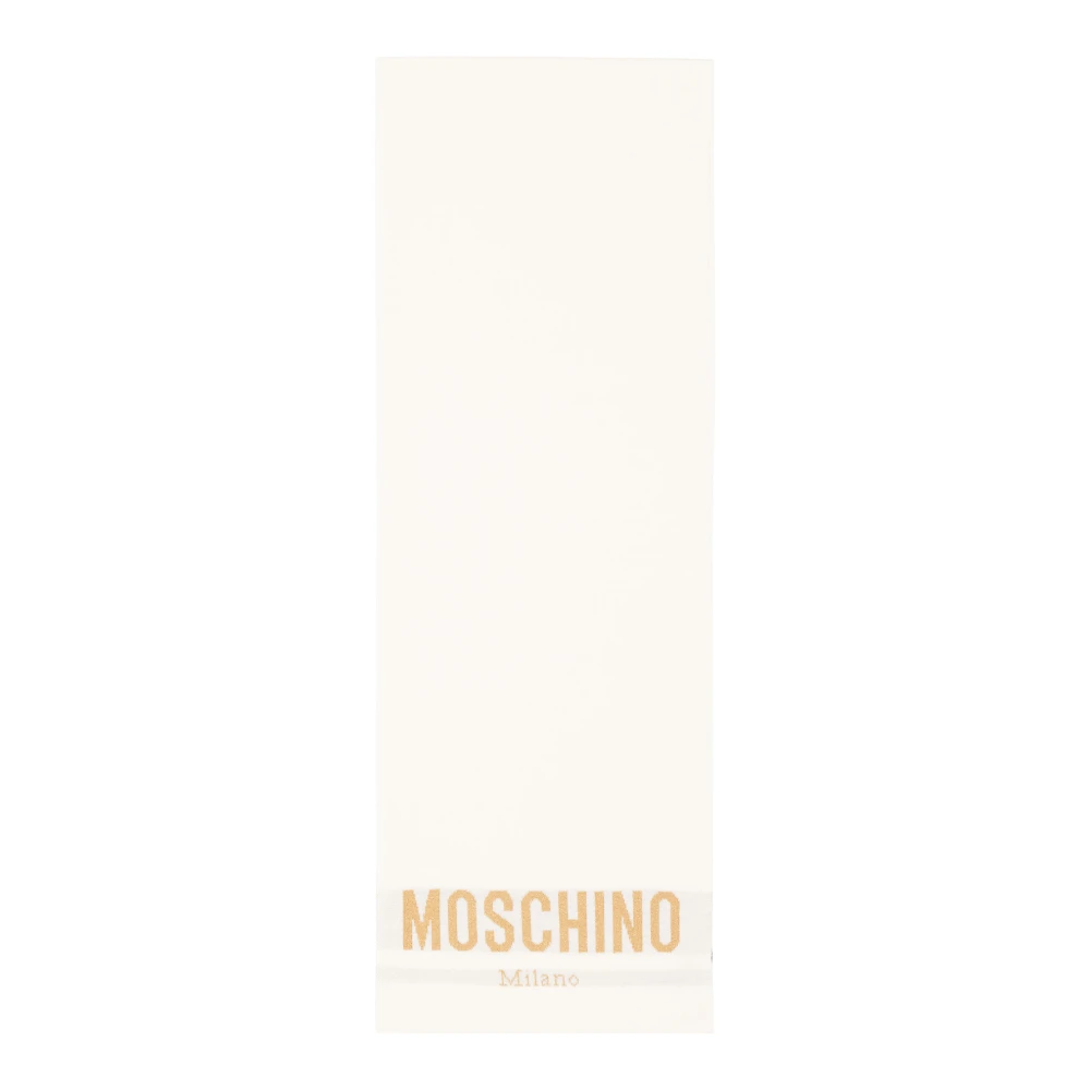 Moschino Wollen sjaal met logo detail White Dames