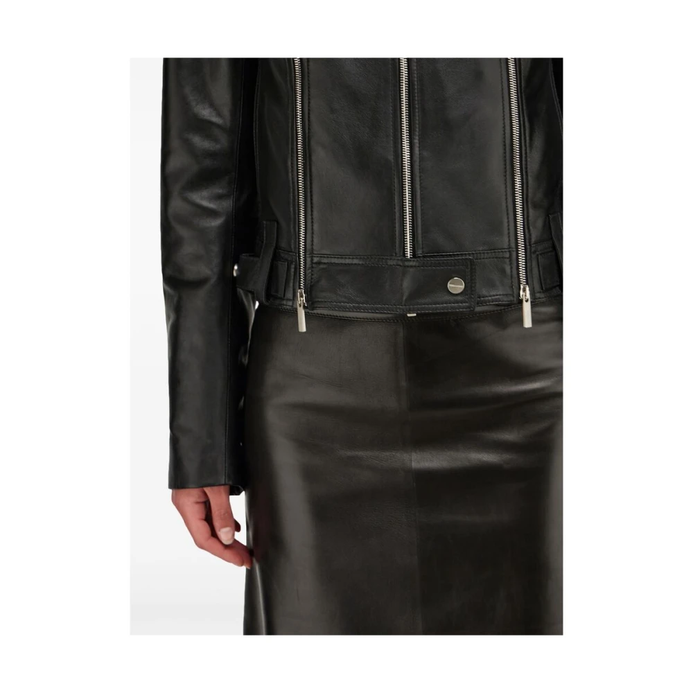 Salvatore Ferragamo Zwarte Leren Ritsjas Stijlvol Ontwerp Black Dames