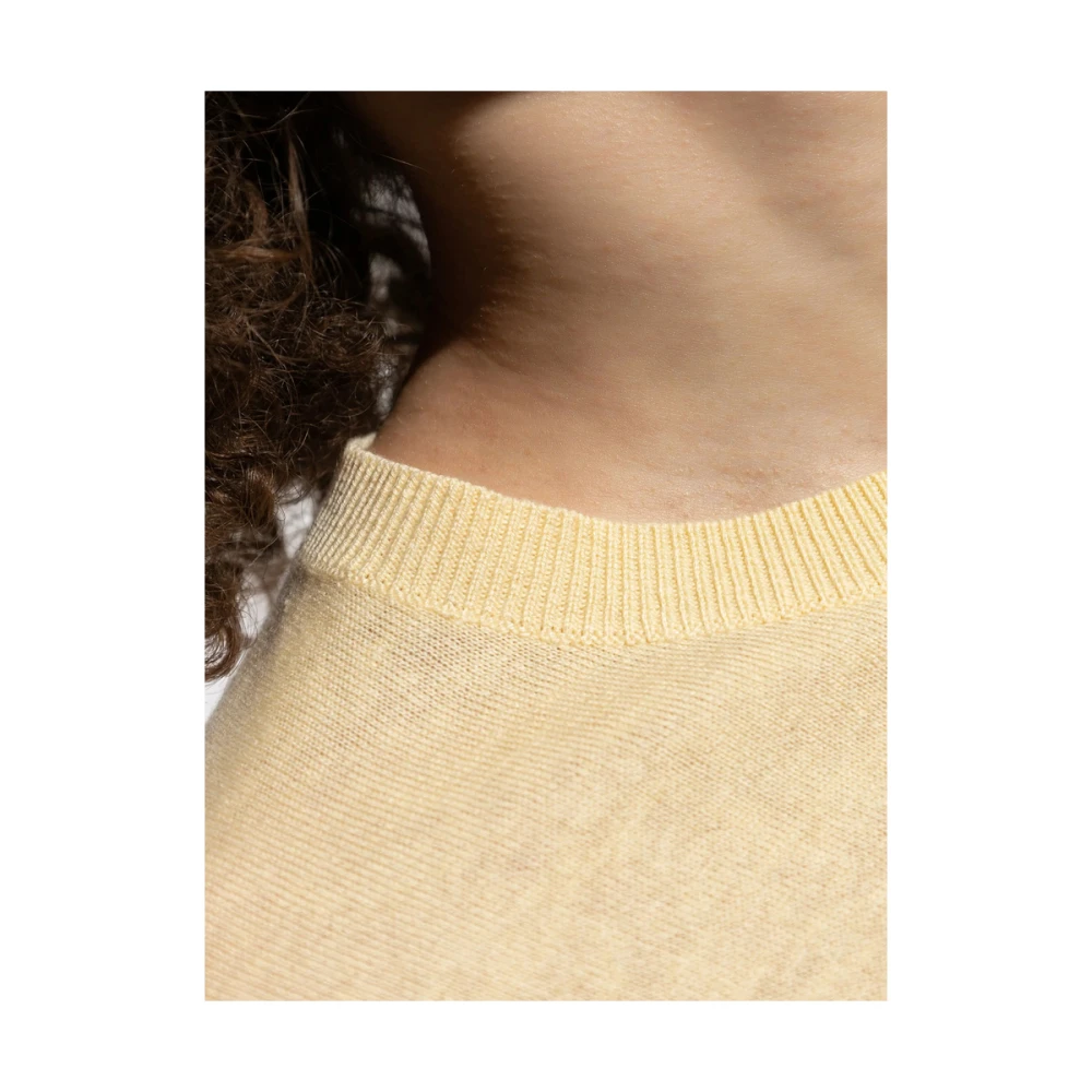 By Malene Birger Lichtgele Logo Geborduurde Trui By Herenne Birger Beige Dames