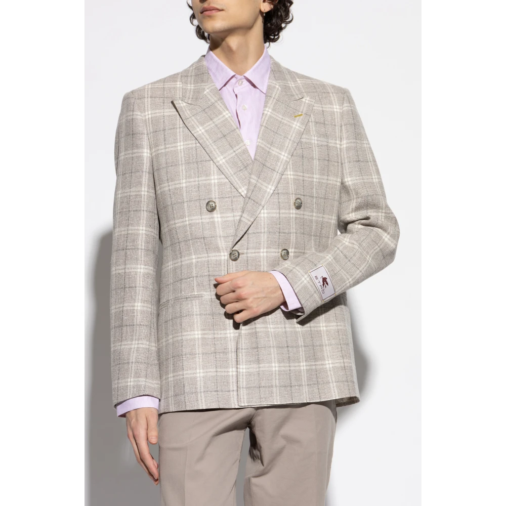 ETRO Blazer met ruitpatroon Gray Heren