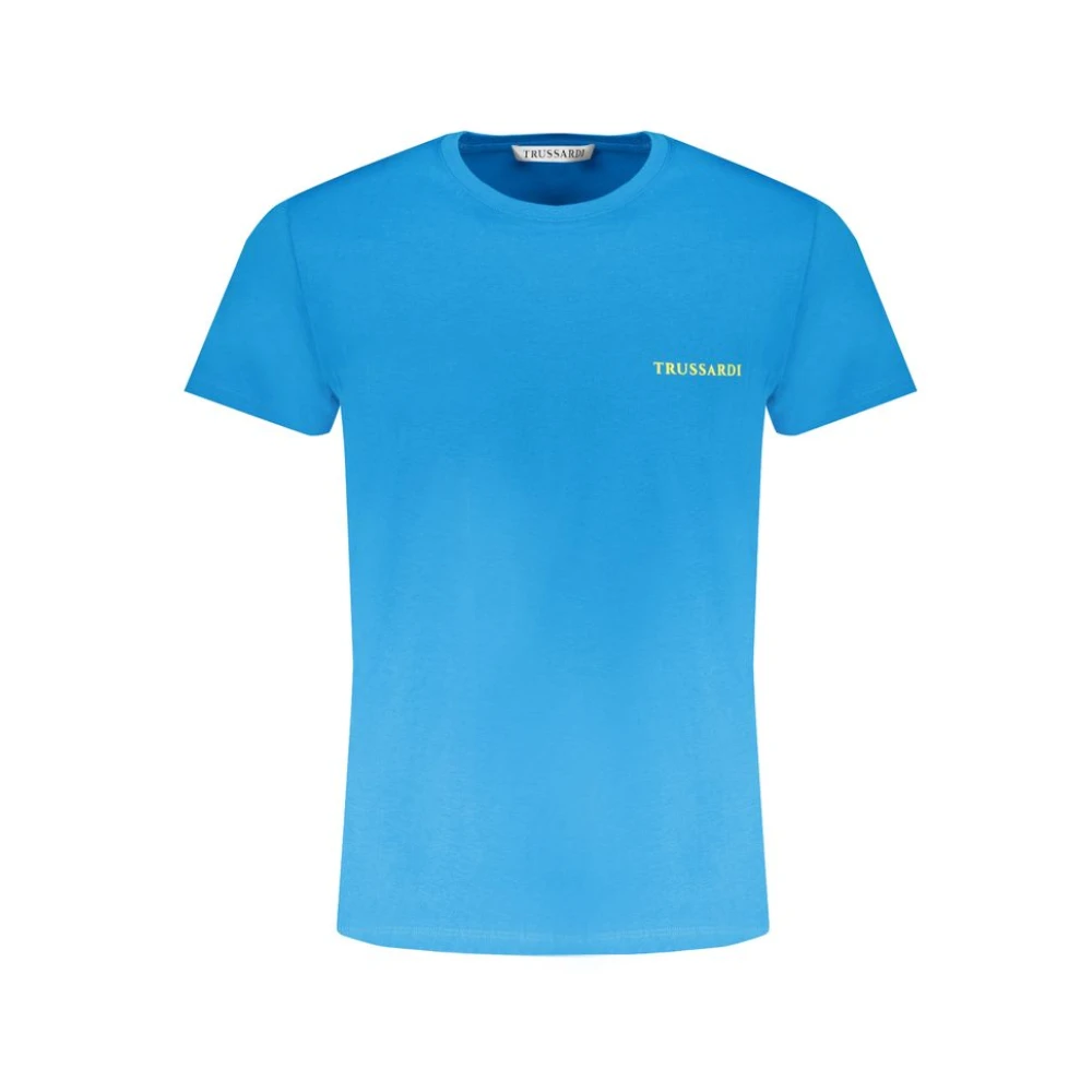 Trussardi Blauw Print Logo T-shirt Blue Heren